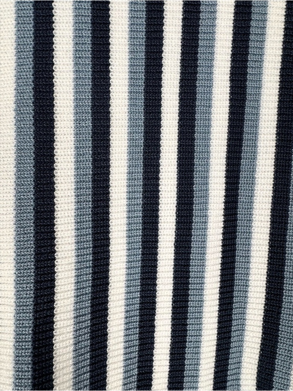 Striped Knit Polo Shirt Blue White Button Front Short Sleeve Men’s Small - Picture 5 of 11